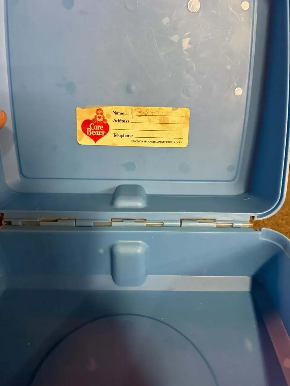 Aladdin Care Bears Blue Plastic Lunch Box
